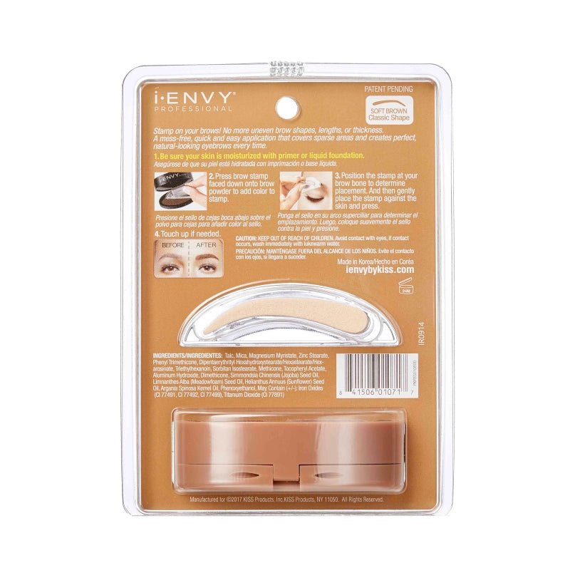 iEnvy Brow Stamp Kit Dark Brown - Beautifox