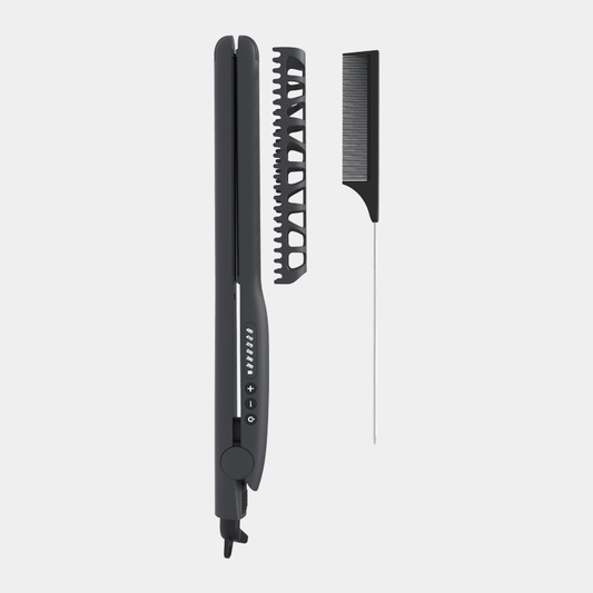 L6 Leo Flat Iron - 6" Long Plates W/ Comb - Beautifox