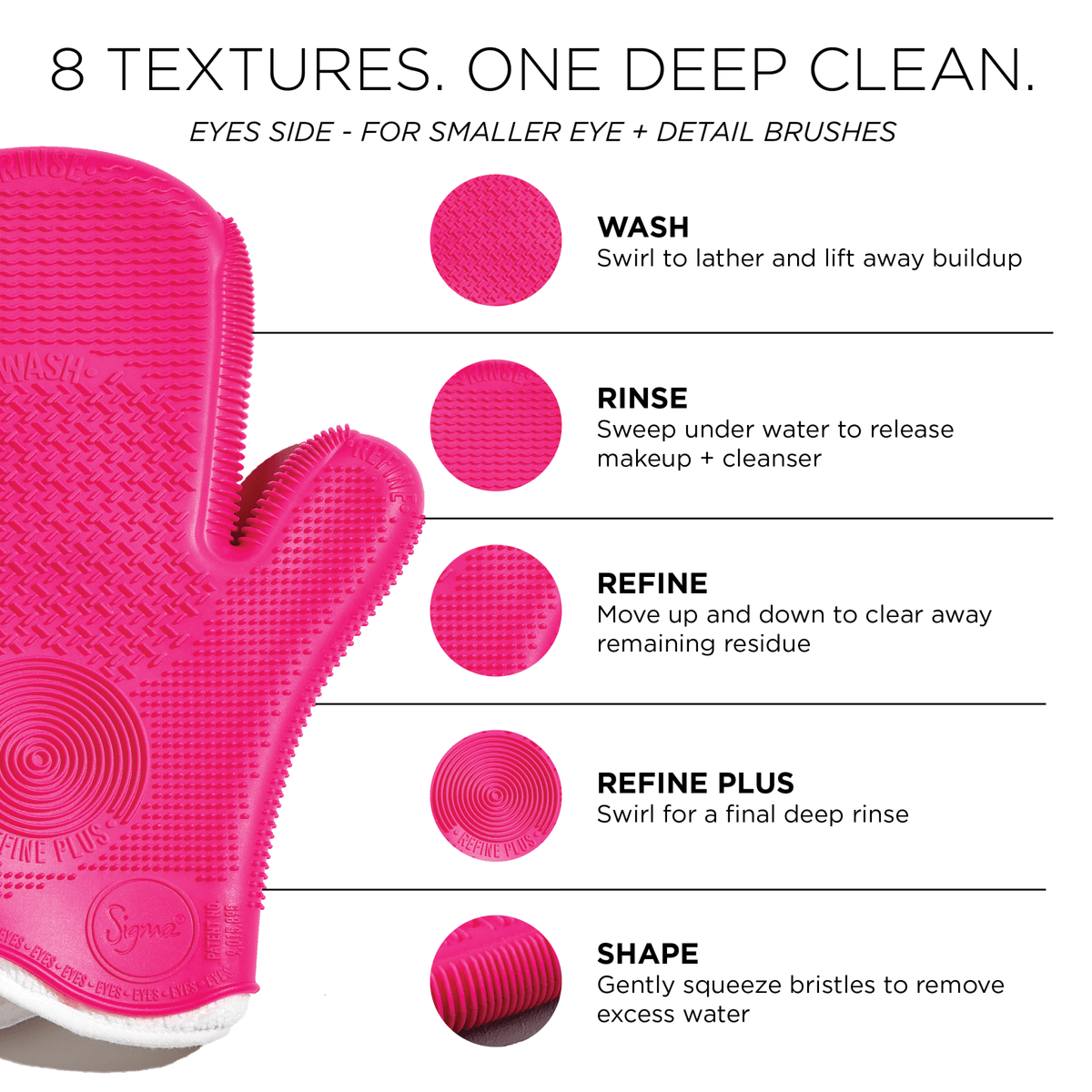 2X Sigma Spa® Brush Cleaning Glove - Beautifox