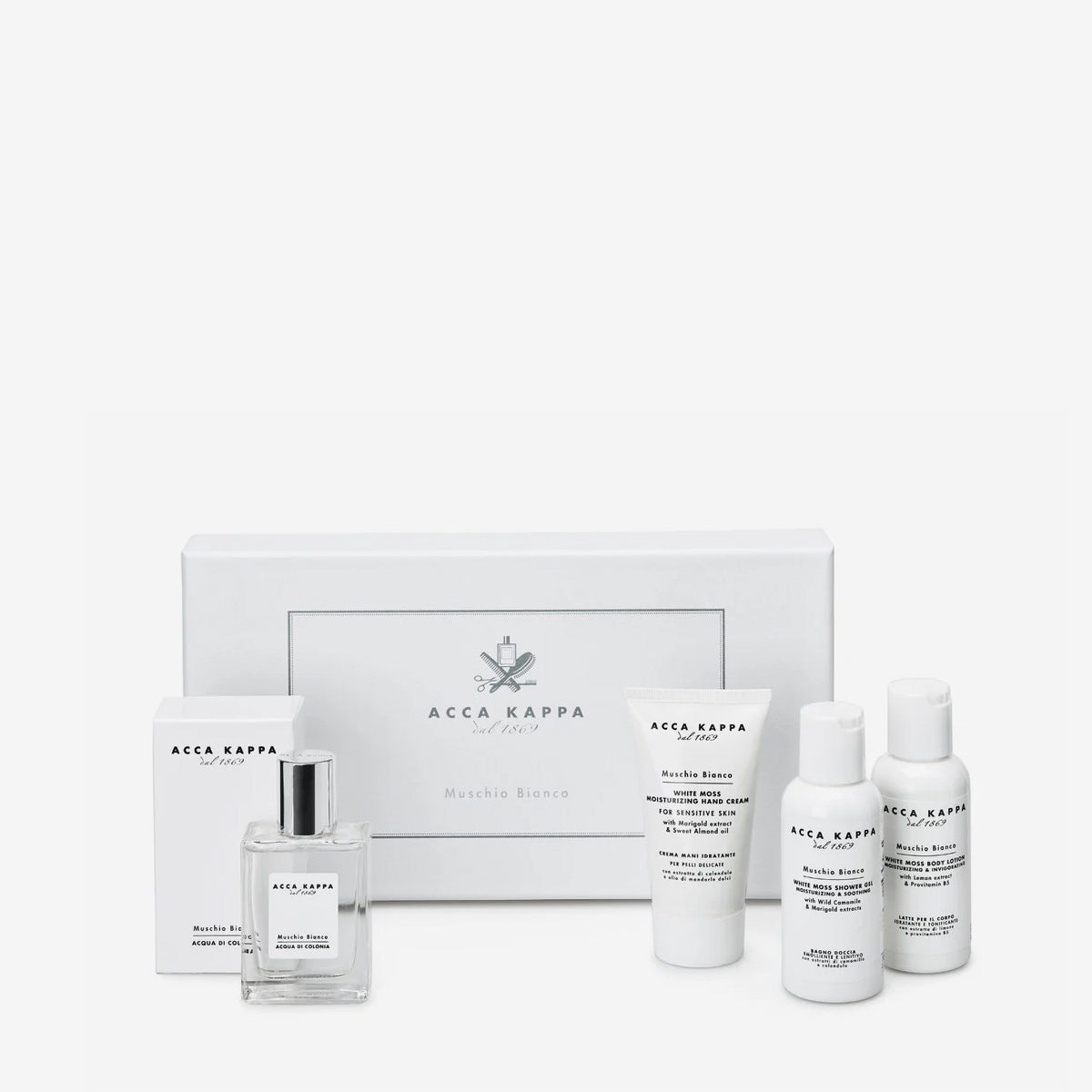 White Moss Eau De Cologne, Shower Gel, Body Lotion & Hand Cream Gift Set