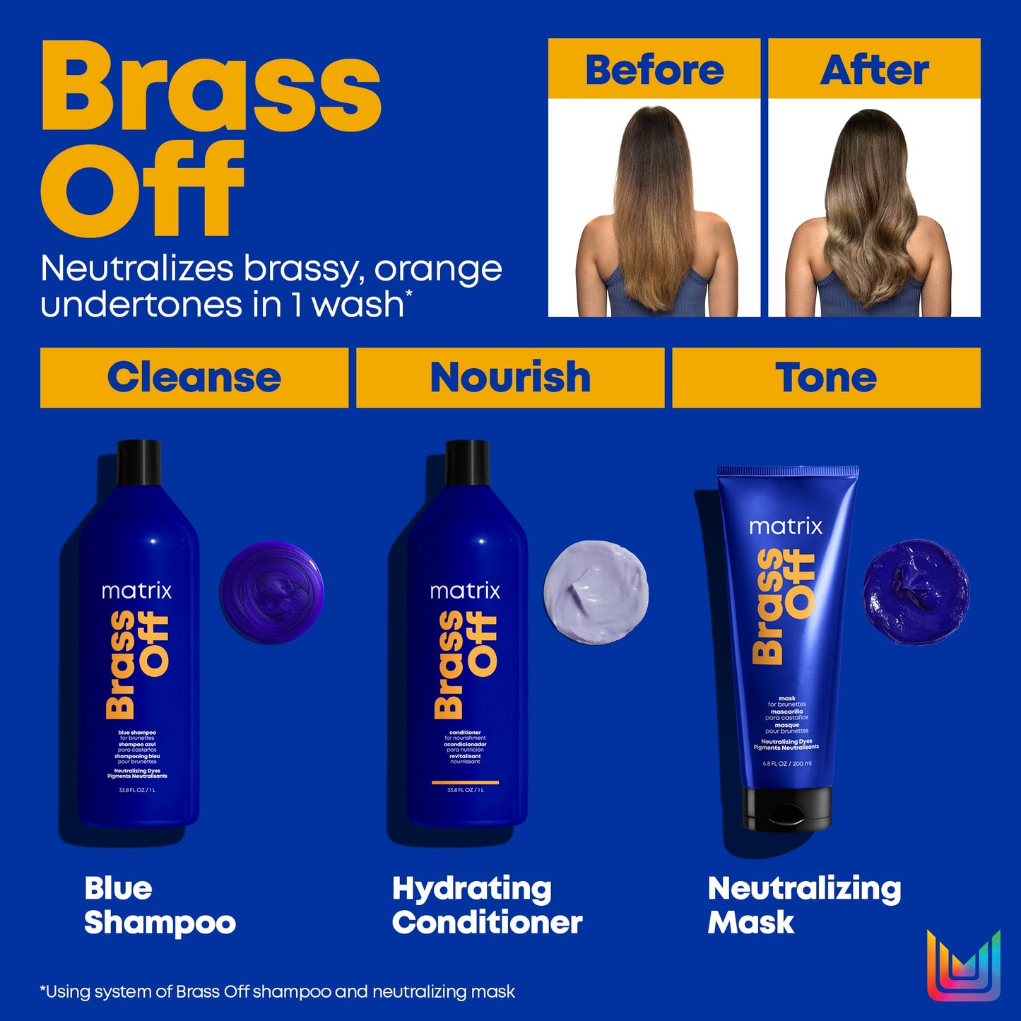 Matrix Brass Off Shampoo & Conditioner Liter Duo ($88 Value)