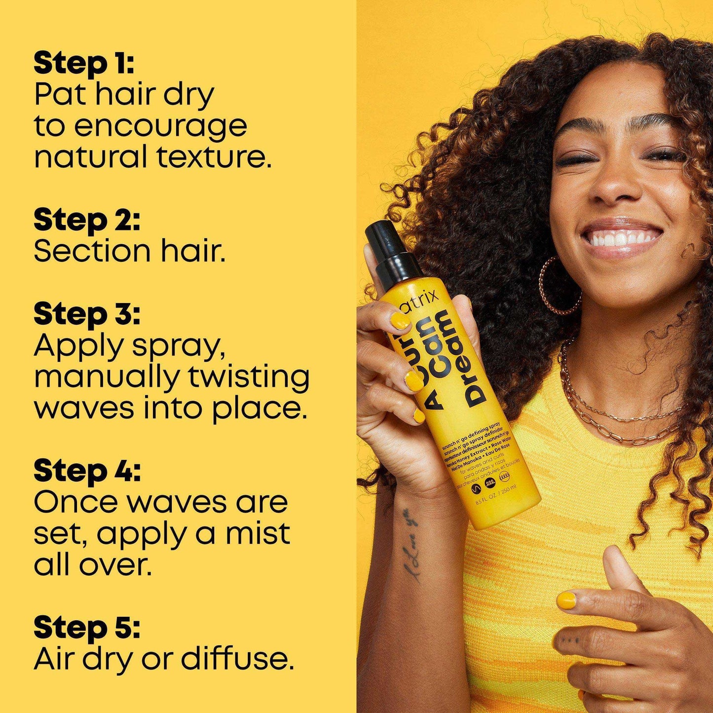 Matrix A Curl Can Dream Scrunch and Go Defining Spray for Waves