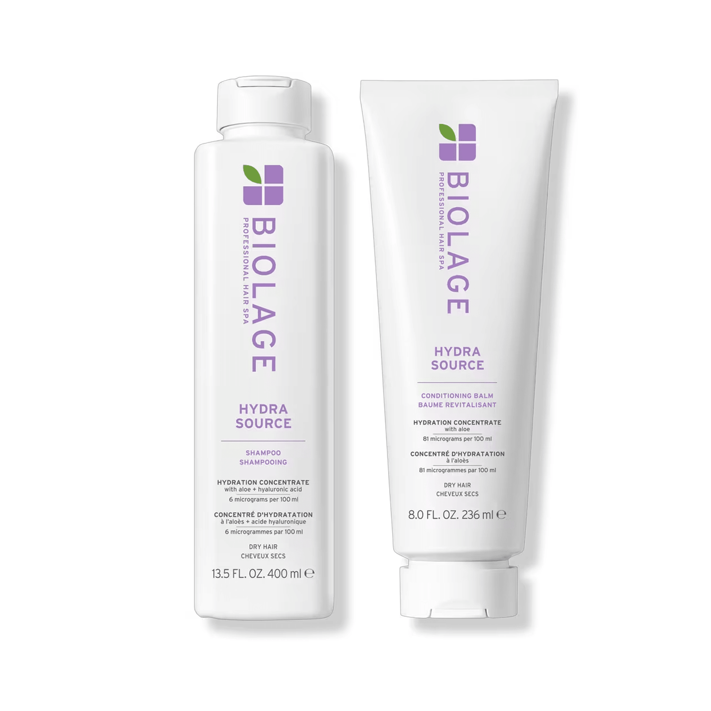 Biolage Hydra Source Shampoo 13.5oz & Conditioning Balm 8oz Duo ($52 Value) - Beautifox