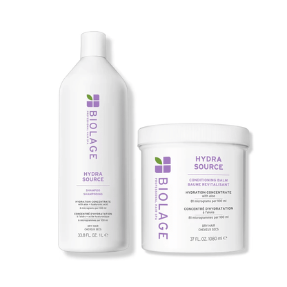 Biolage Hydra Source Shampoo 33oz & Conditioning Balm Jar 37oz Duo ($97 Value) - Beautifox