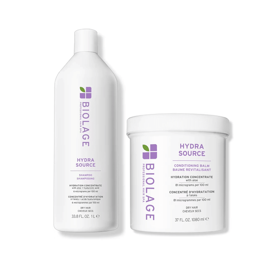 Biolage Hydra Source Shampoo 33oz & Conditioning Balm Jar 37oz Duo ($97 Value) - Beautifox