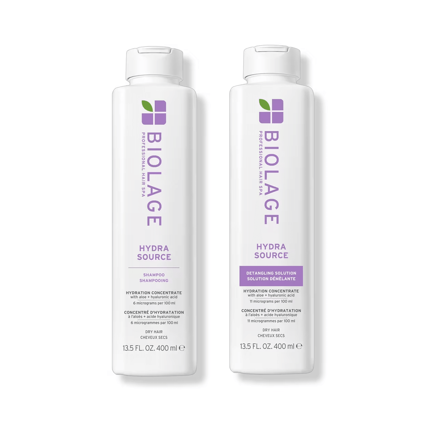 Biolage Hydra Source Shampoo & Detangling Solution 13oz Duo ($52 Value) - Beautifox