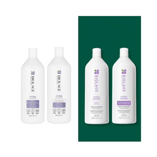Biolage Hydra Source Shampoo & Detangling Solution Liter Duo ($90 Value) - Beautifox
