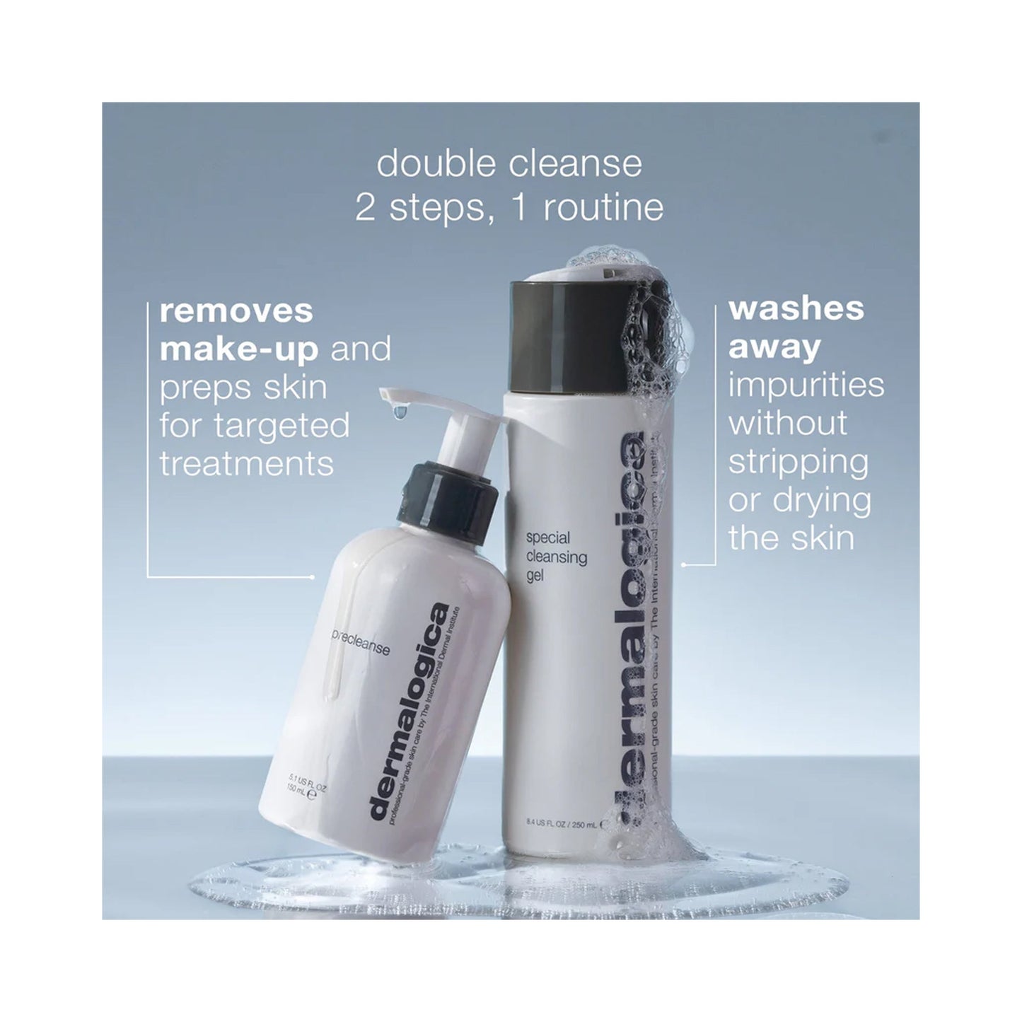 Dermalogica Double Cleanse Duo (Special Cleansing Gel 8.4oz + Precleanse 5.1oz) - Beautifox