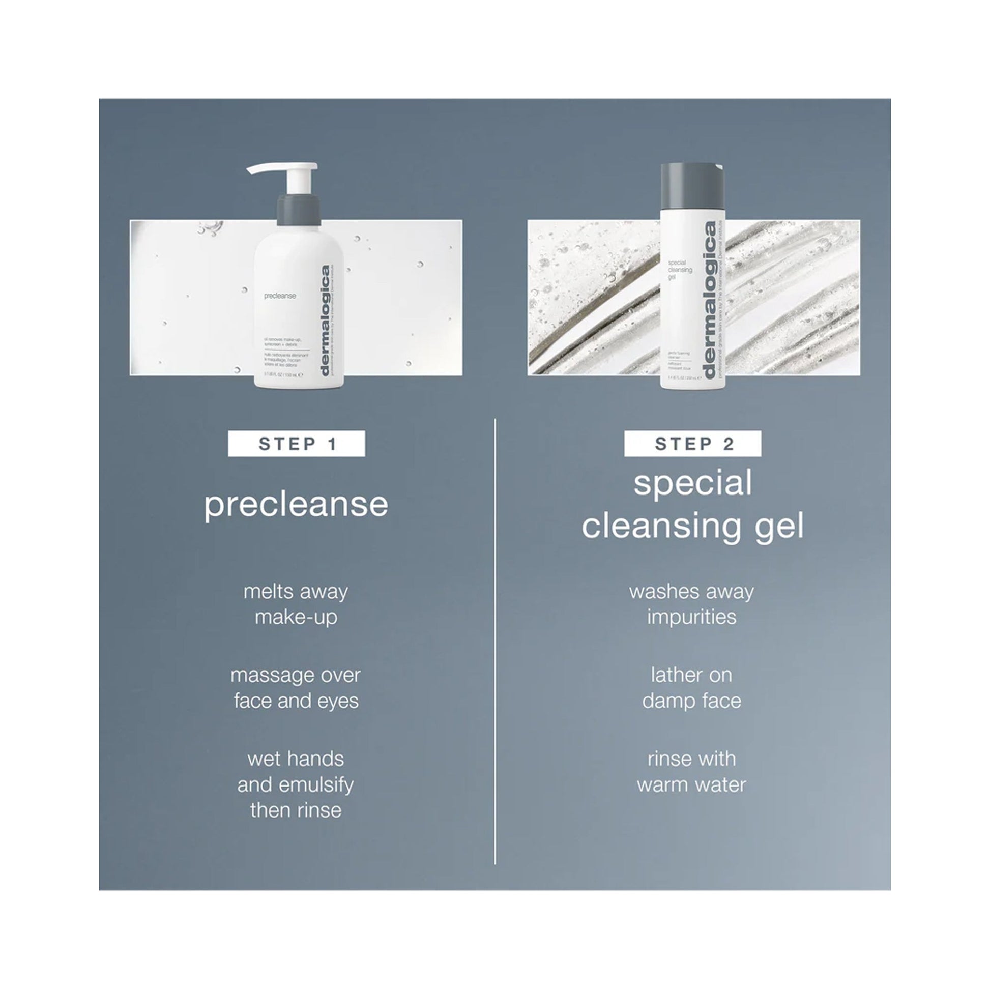 Dermalogica Double Cleanse Duo (Special Cleansing Gel 8.4oz + Precleanse 5.1oz) - Beautifox