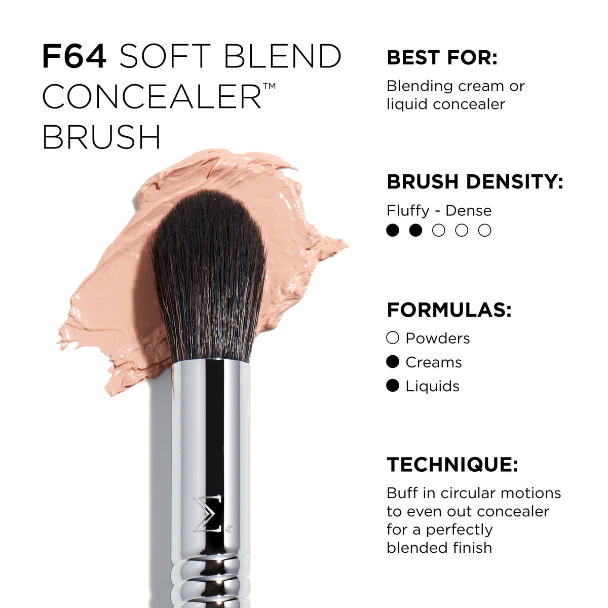 F64 Soft Blend Concealer™ Brush - Beautifox