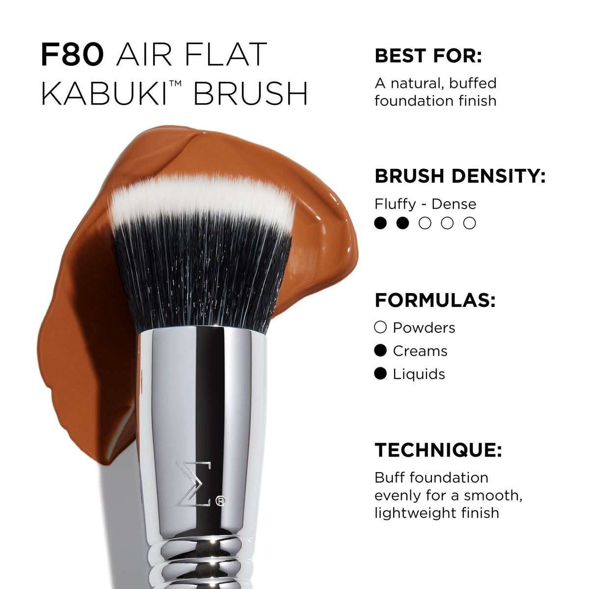 F80 Air Flat Kabuki™ Brush - Beautifox