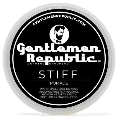 GENTLEMEN REPUBLIC Stiff Pomade - Lightweight, High Hold & Shine, Ideal for Thick Hair - Beautifox
