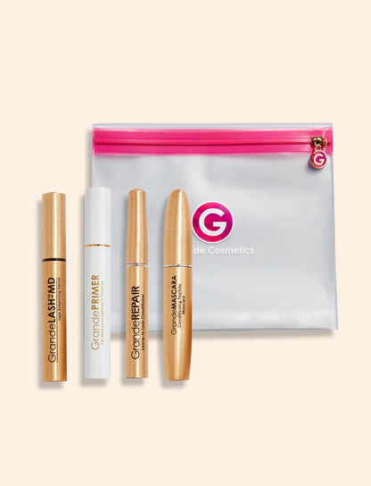 GrandeLASH - MD, GrandePRIMER, GrandeREPAIR, GrandeMASCARA & Makeup Bag - Beautifox