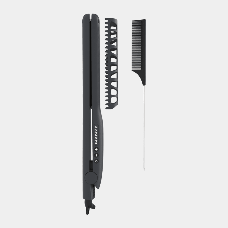 L6 Leo Flat Iron - 6" Long Plates W/ Comb - Beautifox