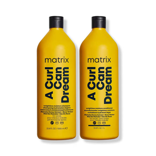 Matrix A Curl Can Dream Weightless Shampoo & Conditioner for Waves Liter Duo ($88 Value) - Beautifox