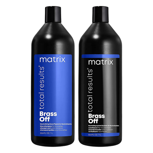 Matrix Brass Off Shampoo & Conditioner Liter Duo ($88 Value) - Beautifox