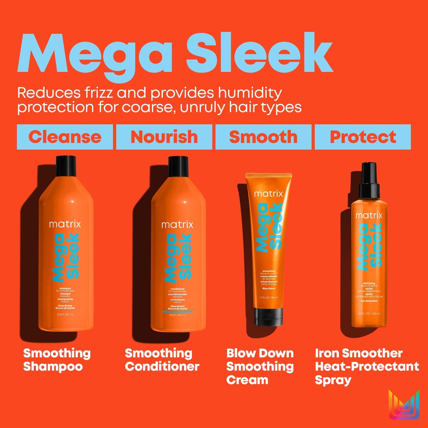 Matrix Mega Sleek Shampoo & Conditioner Liter Duo ($88 Value) - Beautifox