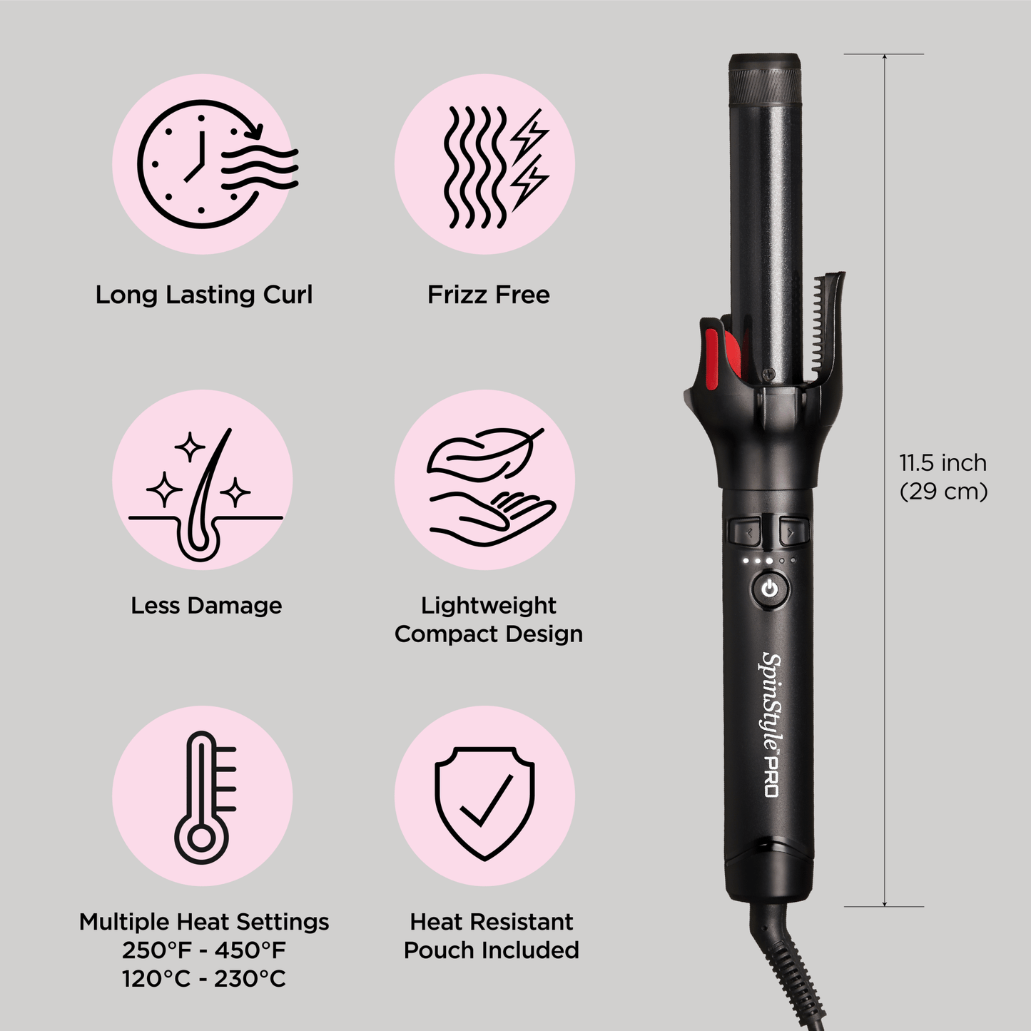 Spinstyle™ Pro Automatic Curler w/ Pouch - 1 inch (New) - Beautifox