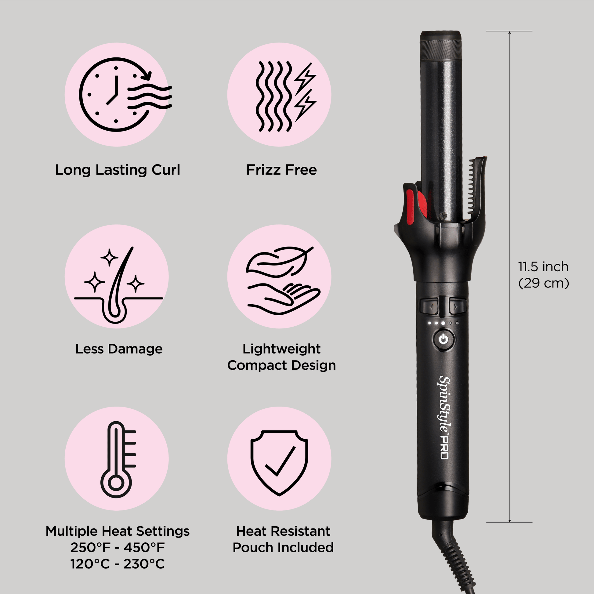 Spinstyle™ Pro Automatic Curler w/ Pouch - 1 inch (New) - Beautifox