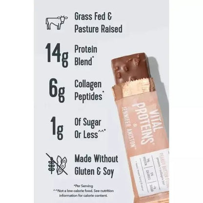 Vital Proteins & Jennifer Aniston Peanut Butter Fudge Flavored Protein and Collagen Bar - Beautifox