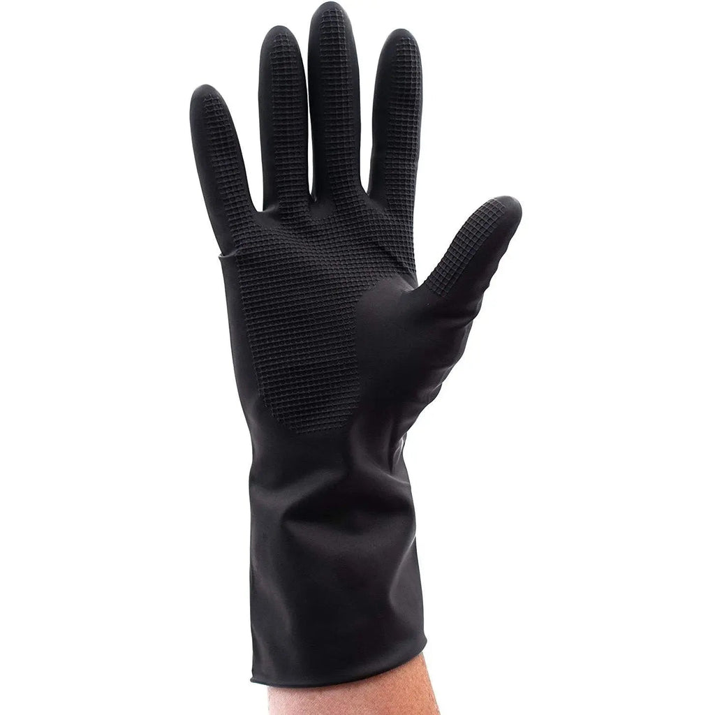 Colortrak Reusable Powder Free Latex Gloves for Color Processing, Black, 20 Pack Colortrak