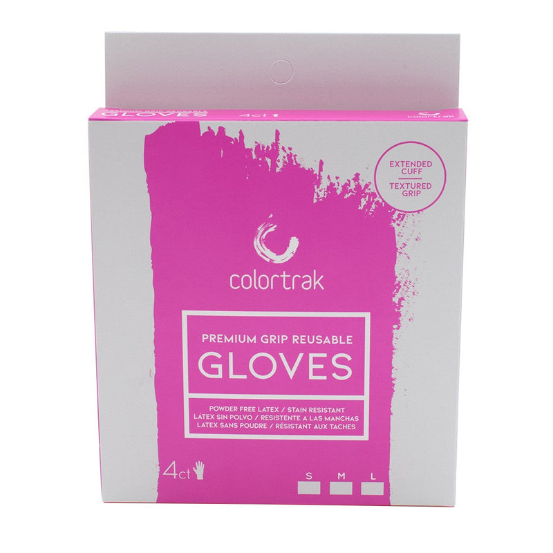 Colortrak Reusable Powder Free Latex Gloves for Color Processing, Black, 20 Pack Colortrak