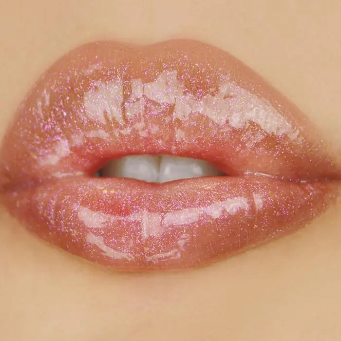 Hustle Sheer Pink With Iridescent Glitter Lip Gloss –