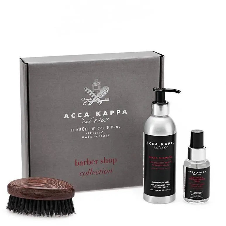 Men's Gift Set with Beard Shampoo, Fluid and Beard Brush Acca Kappa