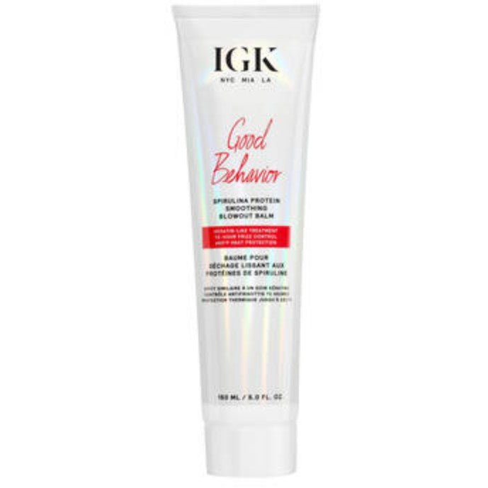 IGK Good Behavior Spirulina Protein Anti - Frizz Smoothing Blowout Balm - Beautifox