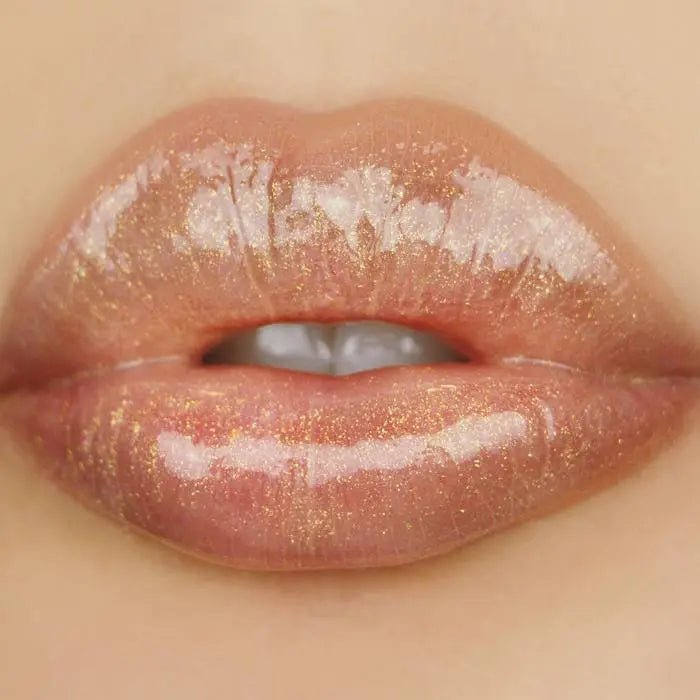 Shot Caller Clear With Gold and Pearl Glitter Lip Gloss - Beautifox