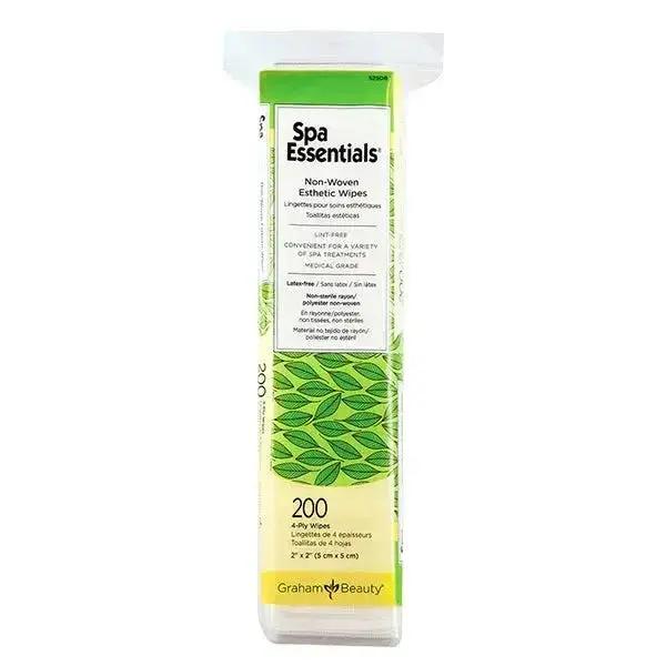 Spa Essentials 4" x 4" Non - woven Esthetic Wipes, 200 Pack - Beautifox