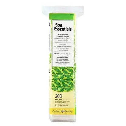 Spa Essentials 4" x 4" Non - woven Esthetic Wipes, 200 Pack - Beautifox