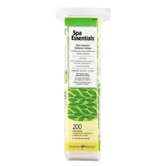 Spa Essentials 4" x 4" Non - woven Esthetic Wipes, 200 Pack - Beautifox